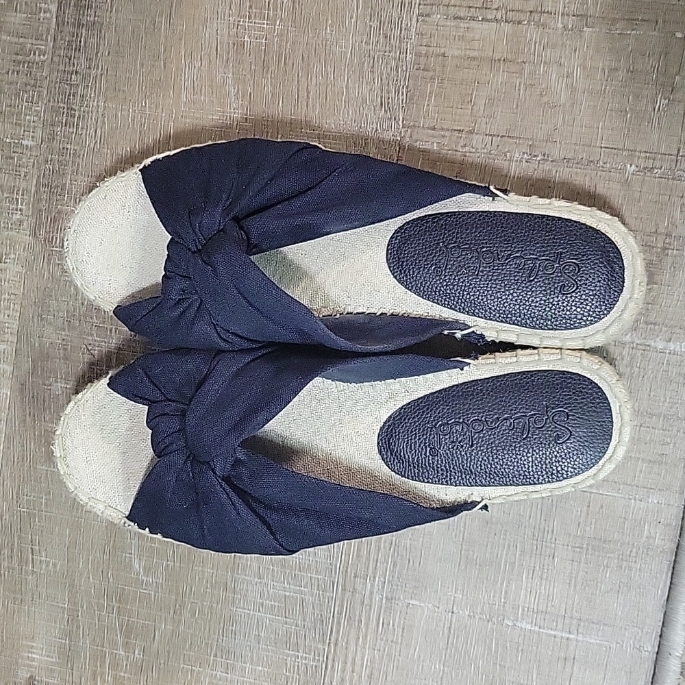 Splendid Navy Espadrille Fabric Sandals Size 8.5
